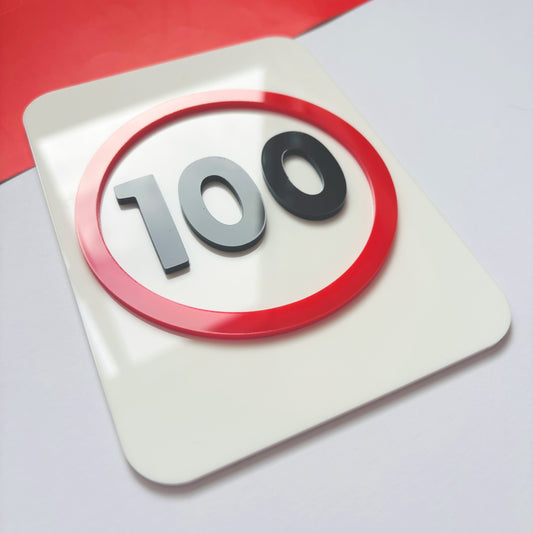 100 Speed Limit Acrylic Wall Sign