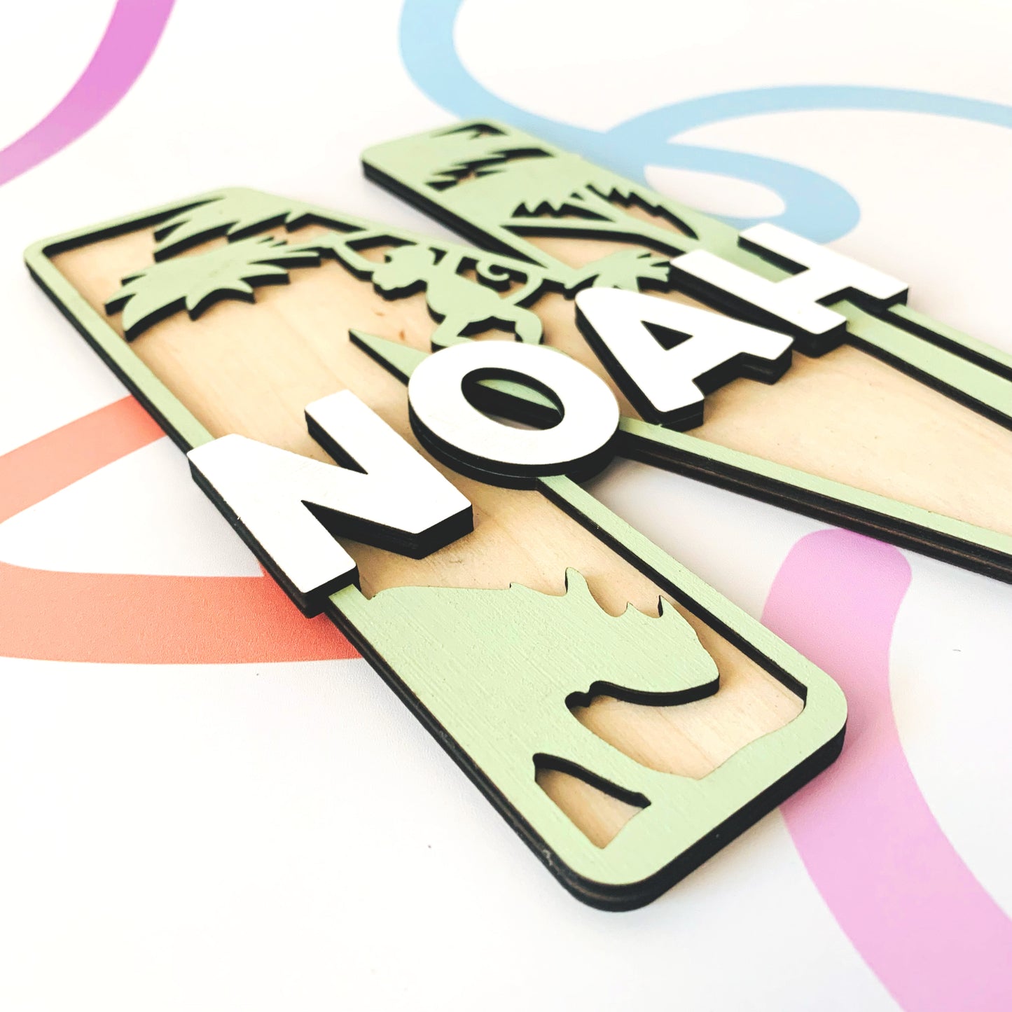 Animal Themed Layered Letter with Name