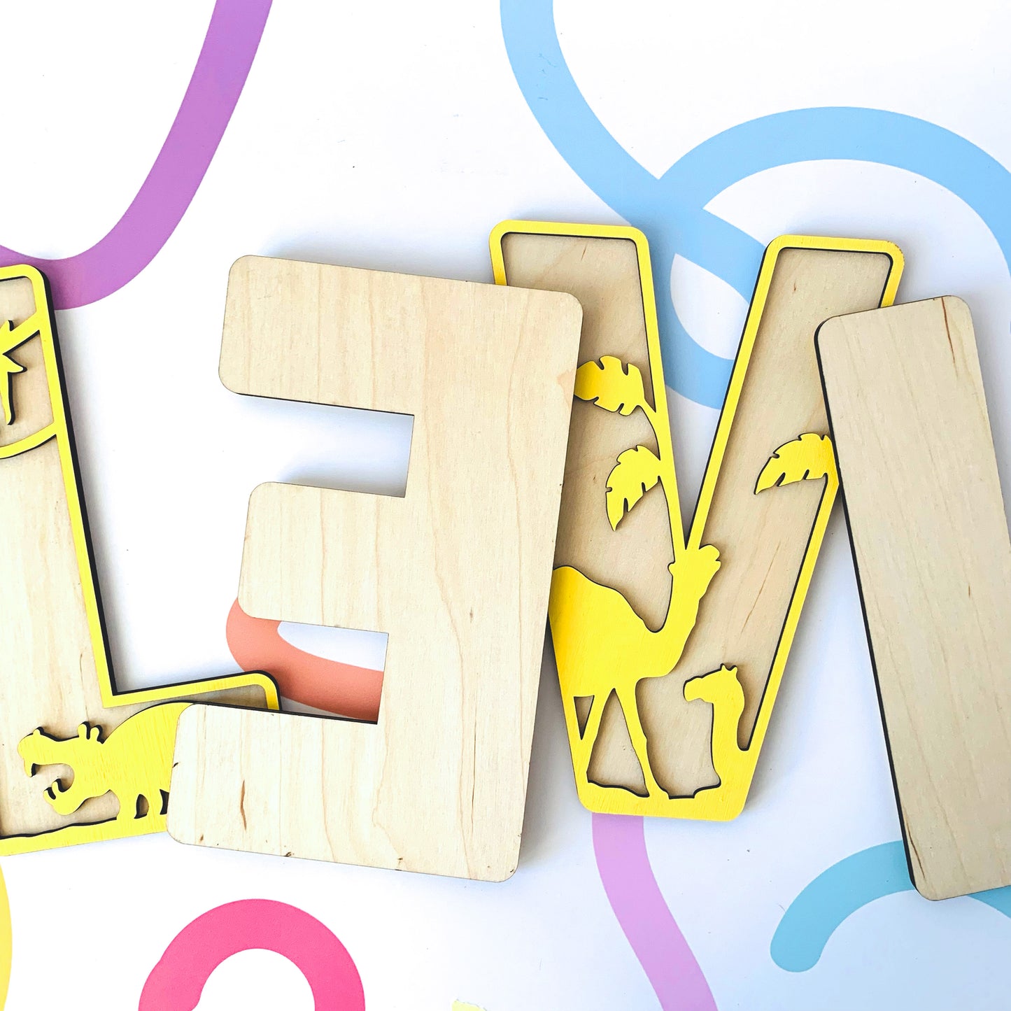 Animal Themed Layered Letters