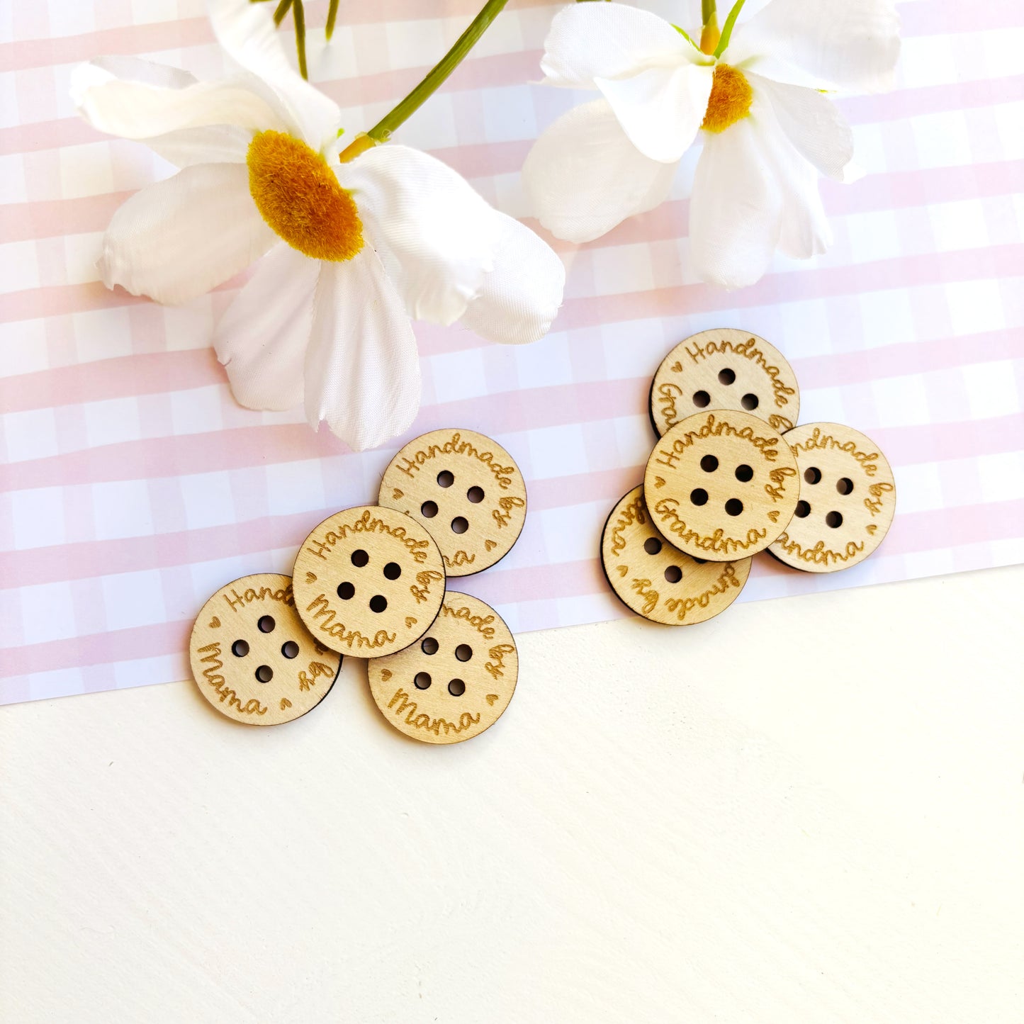 Personalised Handmade By Buttons