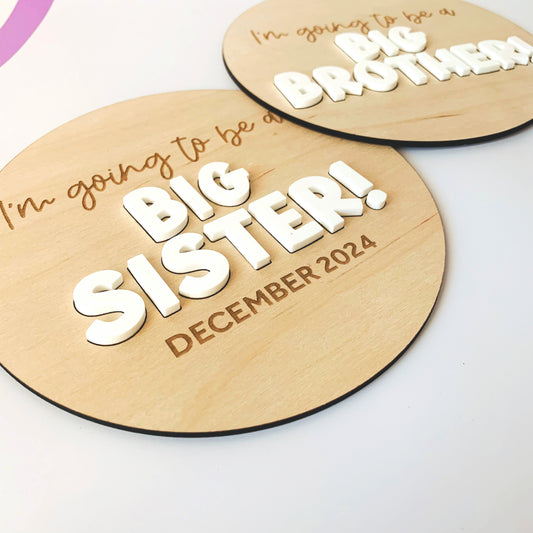 Pregnancy Announcement Big Brother/Sister Plaque