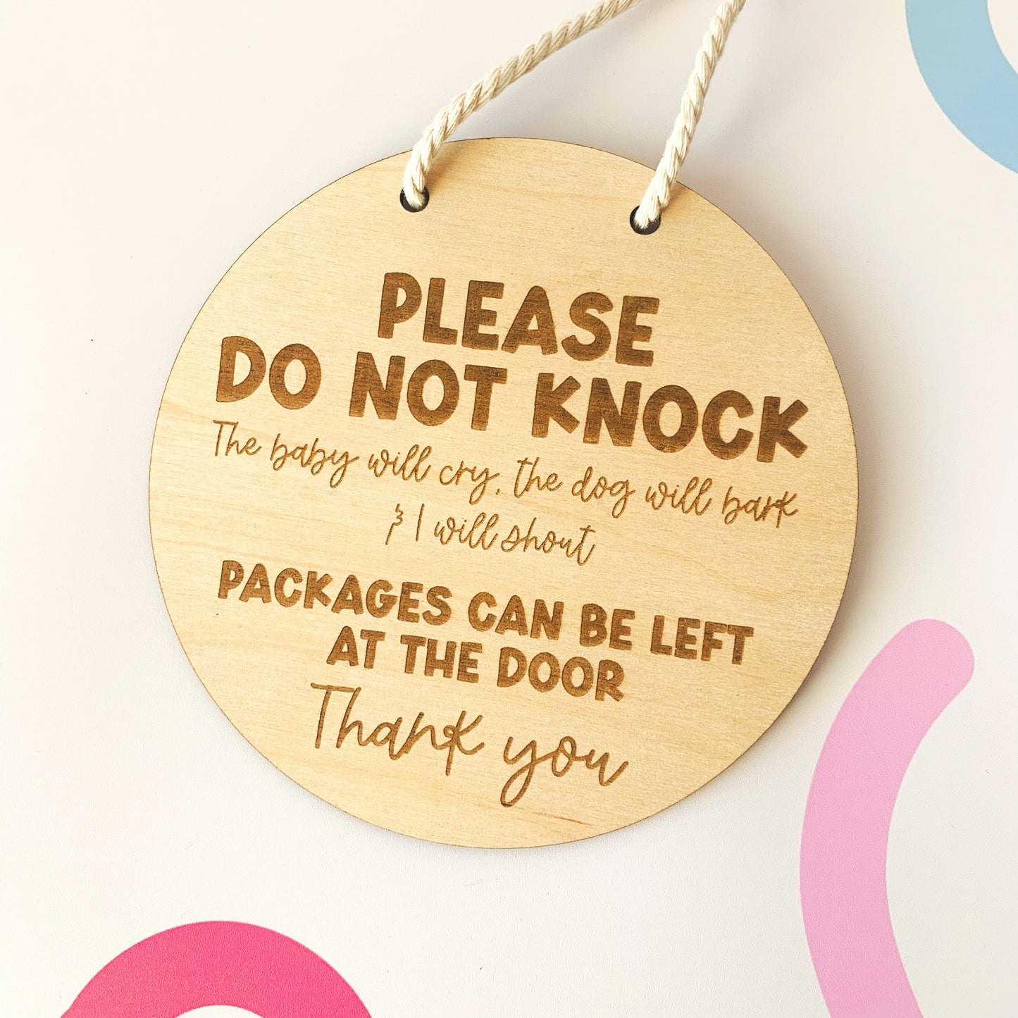 Funny Baby Sleeping Loud Dog Door Sign