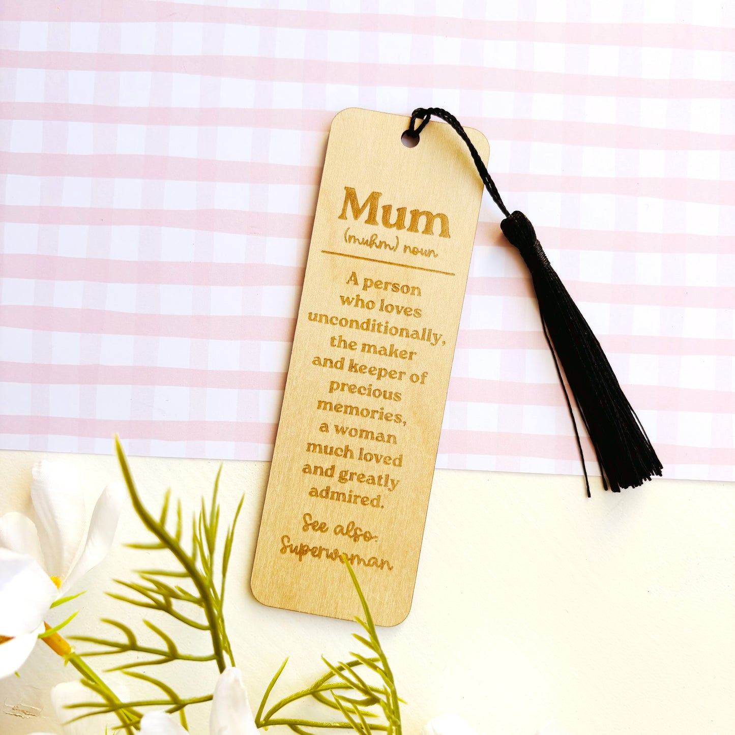Mum Definition Engraved Bookmark