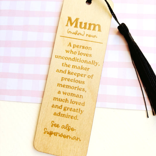 Mum Definition Engraved Bookmark