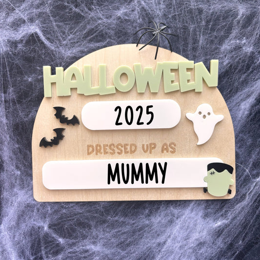 Frankenstein Halloween Costume Sign