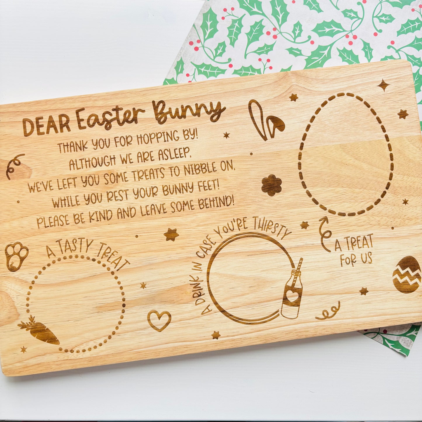 Double-Sided Christmas Eve & Easter Bunny Board