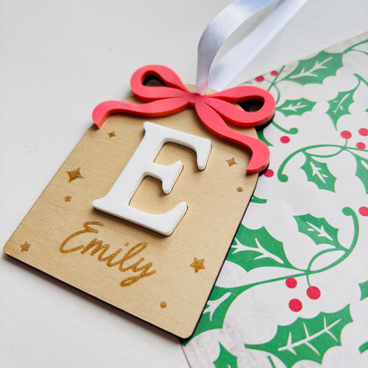 Personalised Christmas Bow Arch Ornament