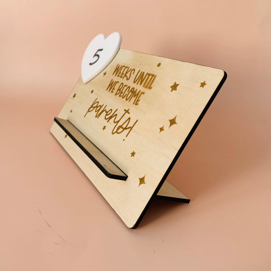 Weeks Until We Become Parents Wooden Countdown