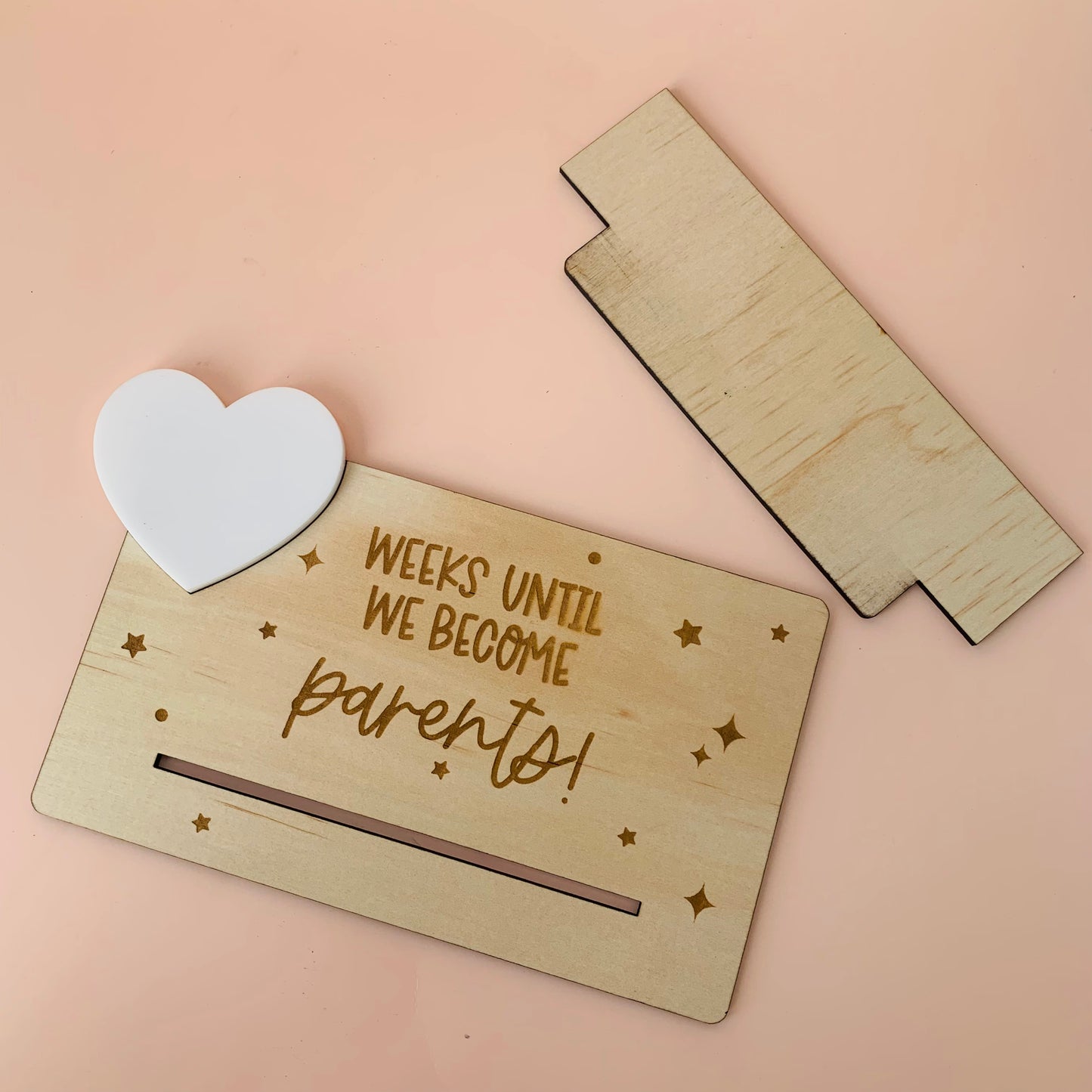 Weeks Until We Become Parents Wooden Countdown
