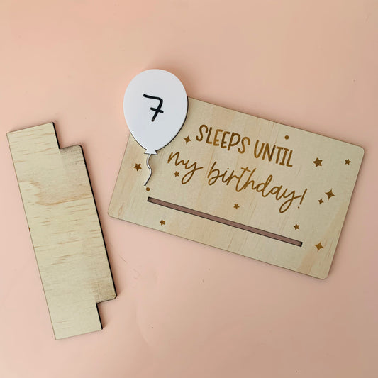 Sleeps Until My Birthday Wooden Countdown