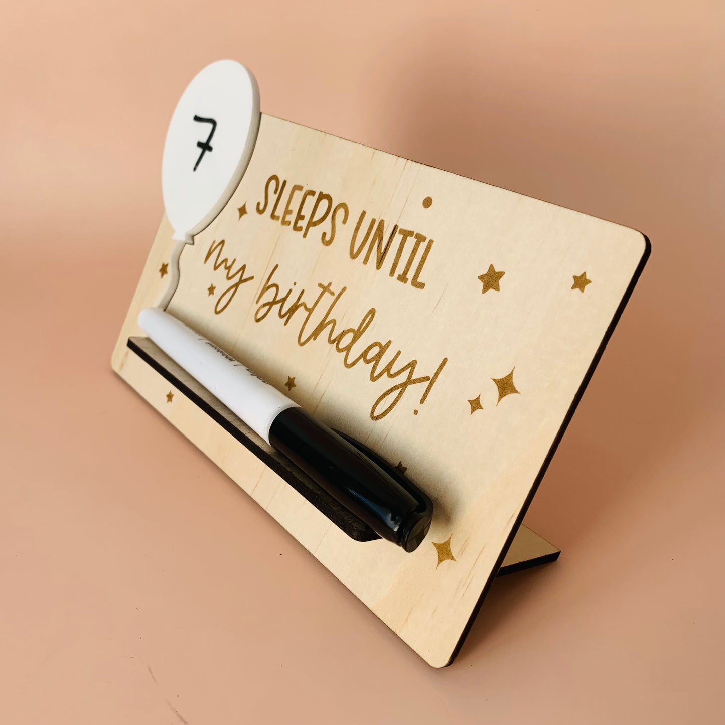 Sleeps Until My Birthday Wooden Countdown