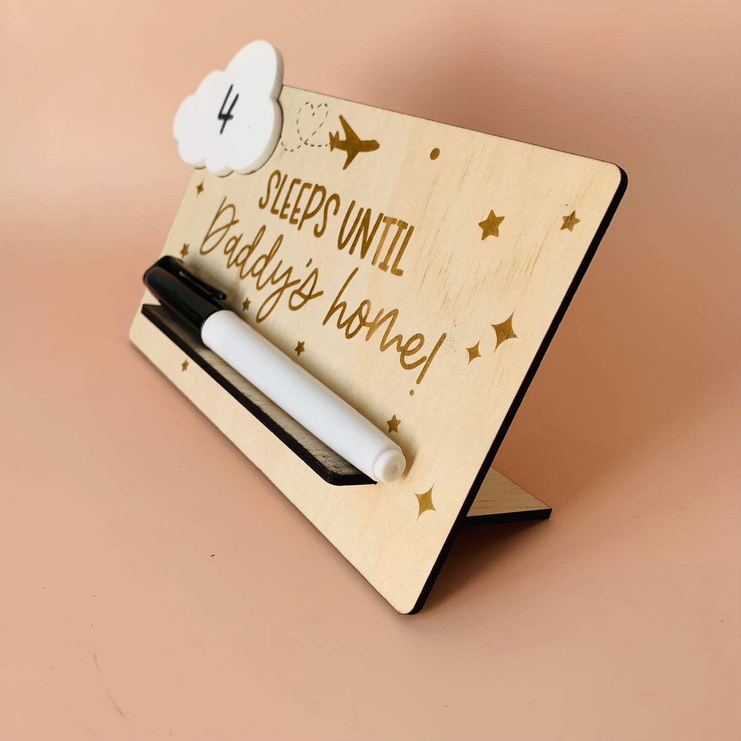 Sleeps Until Daddy's Home Wooden Countdown