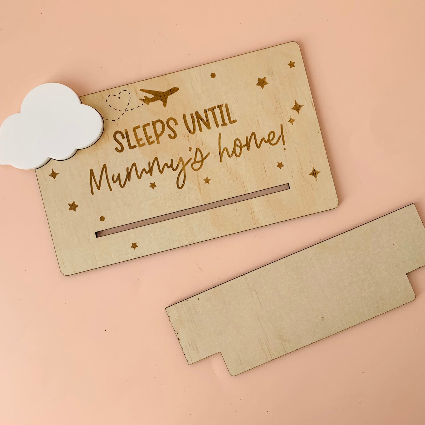 Sleeps Until Mummy's Home Wooden Countdown