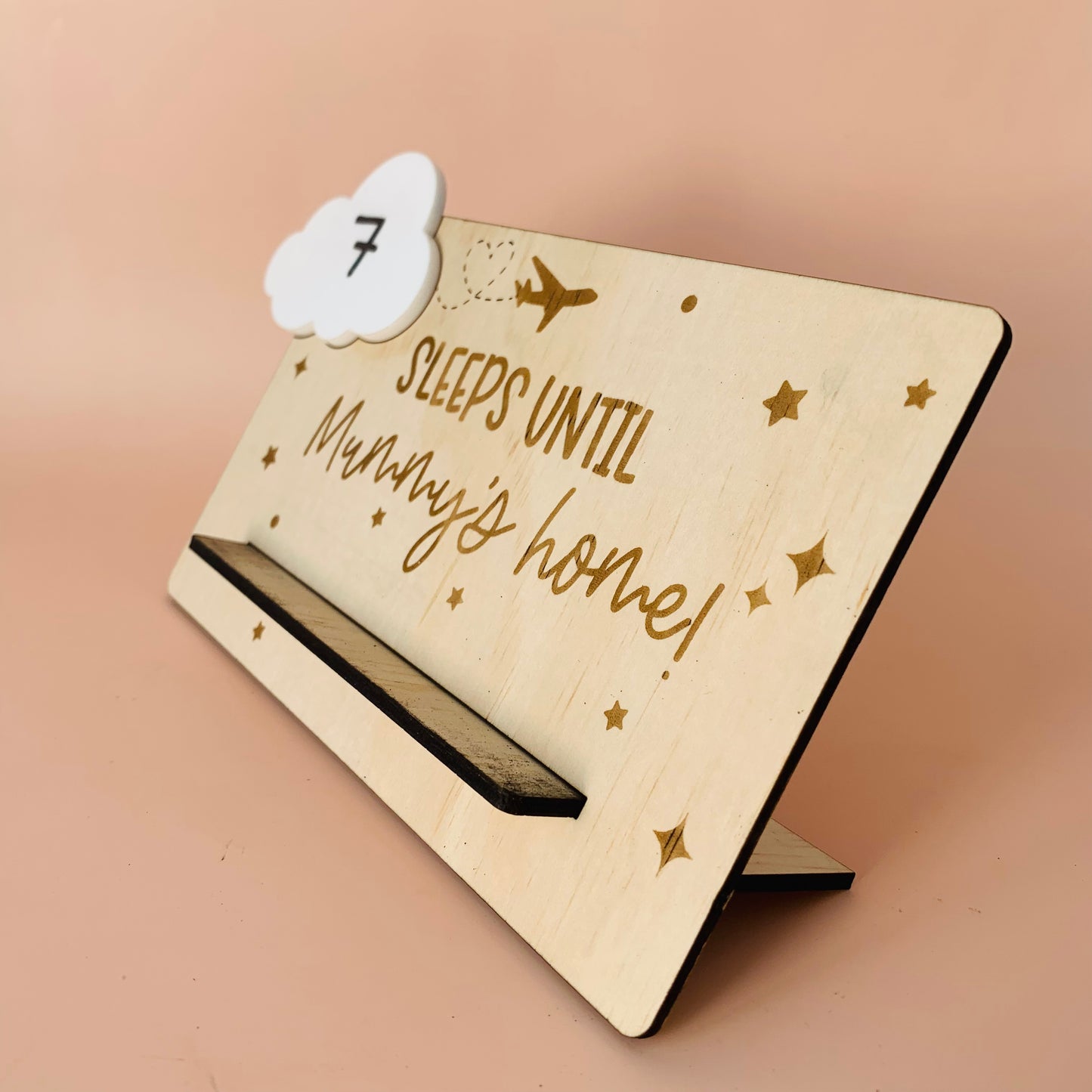Sleeps Until Mummy's Home Wooden Countdown