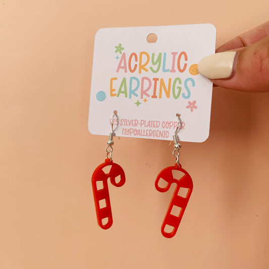 Acrylic Candy Cane Earrings