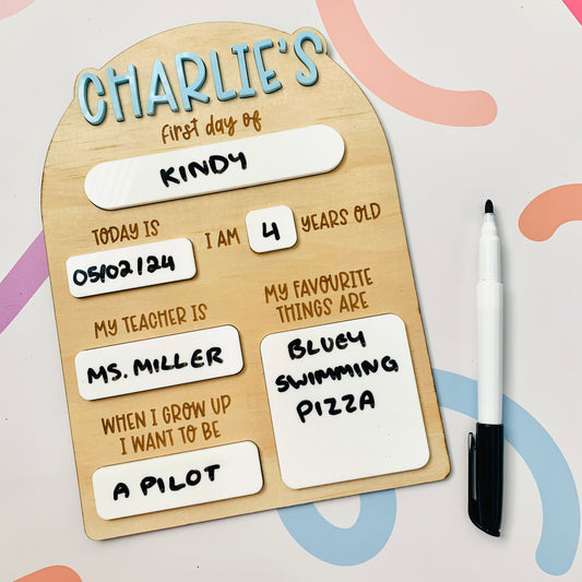Large Personalised First Day of School Board