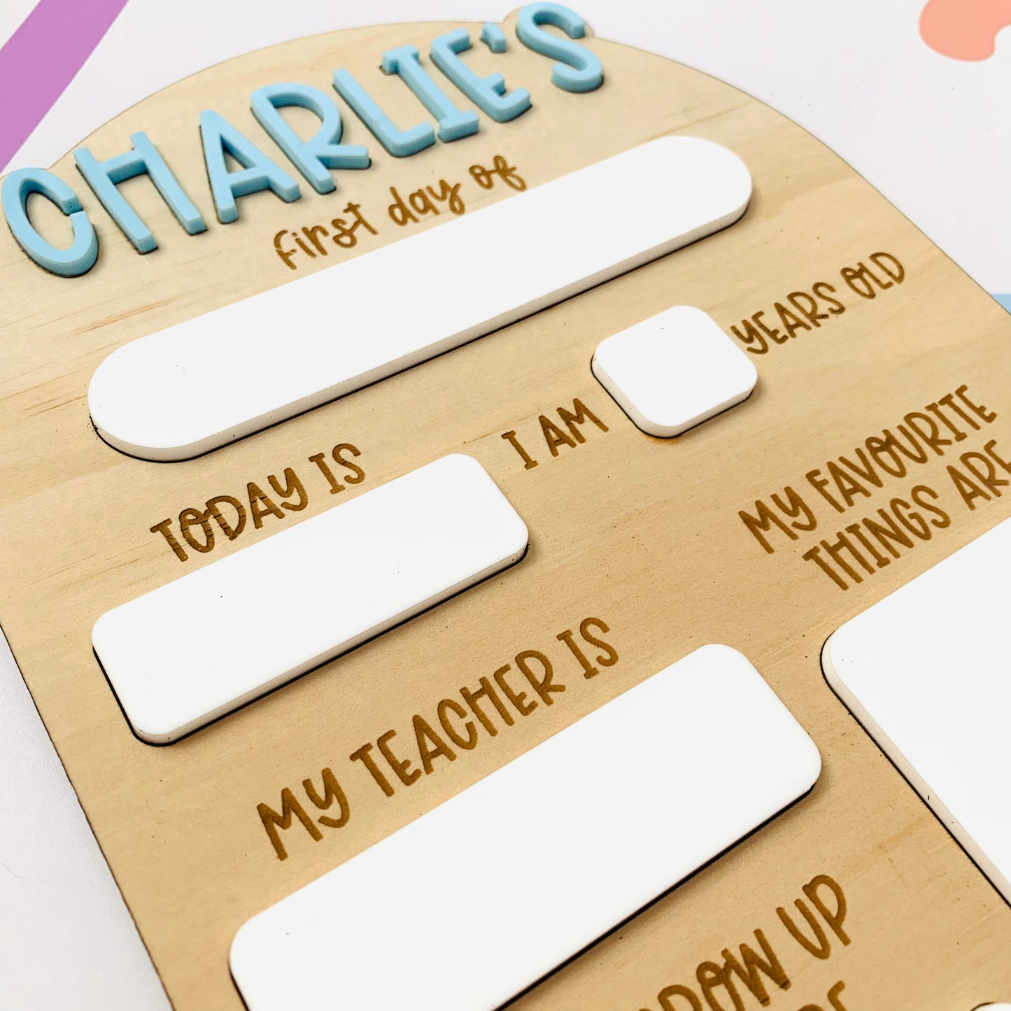 Large Personalised First Day of School Board