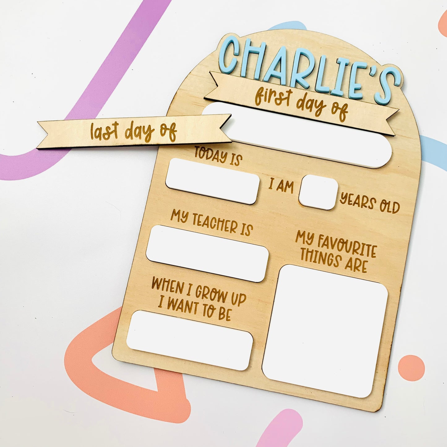 Large Personalised First Day of School Board