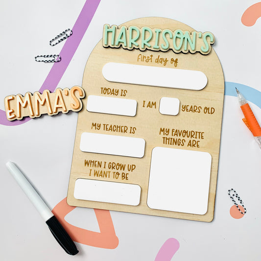 Additional First Day of School Board Name