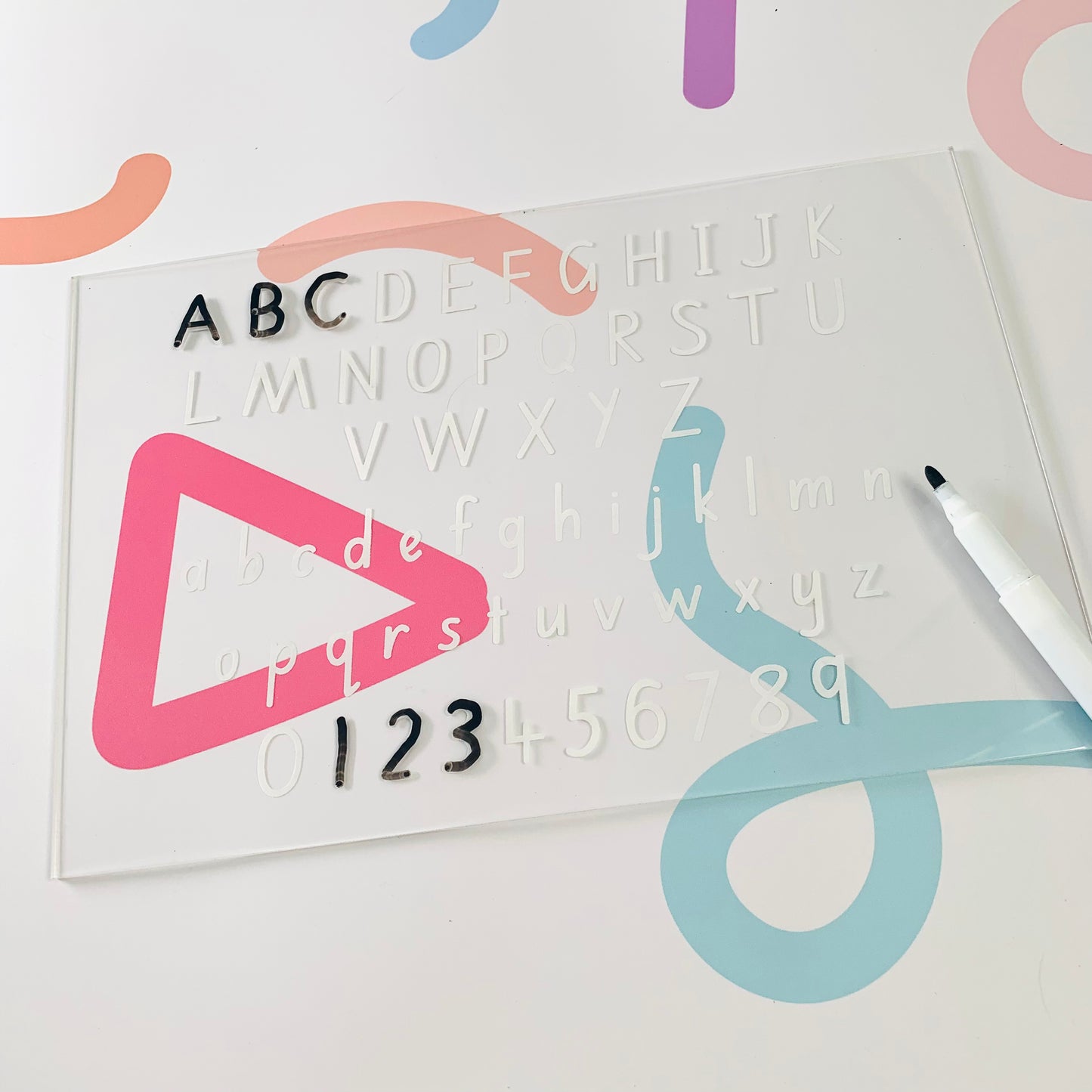 Alphabet & Number Trace and Wipe Board