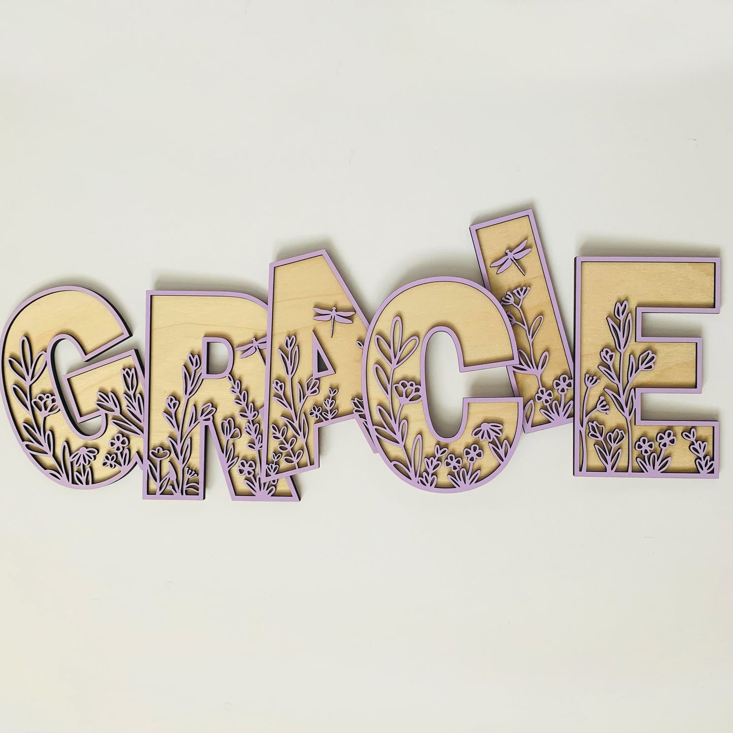 Floral Themed Layered Letters