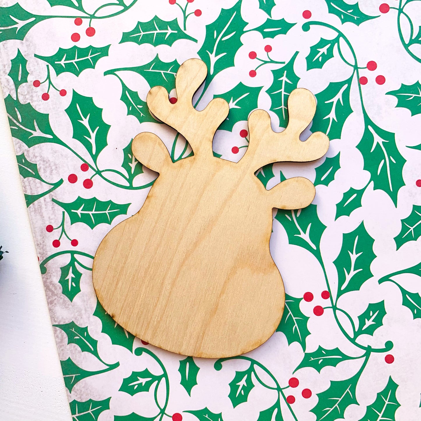 Reindeer Shaped My First Christmas Plaque