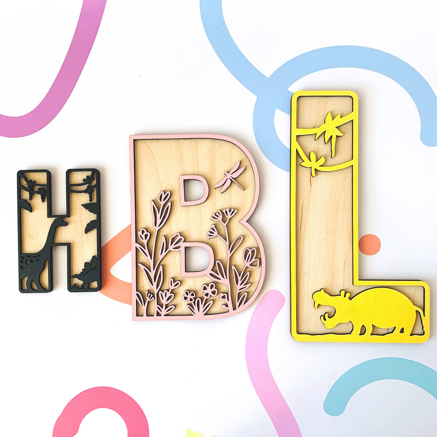 Dinosaur Themed Layered Letters