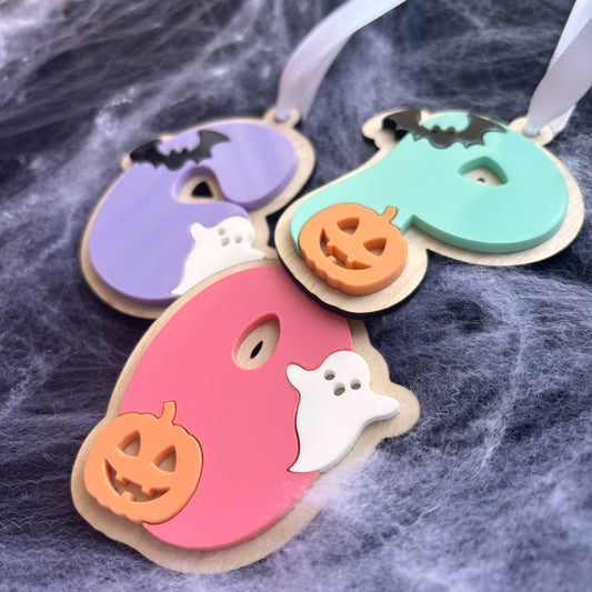 Personalised Letter Halloween Basket Tag