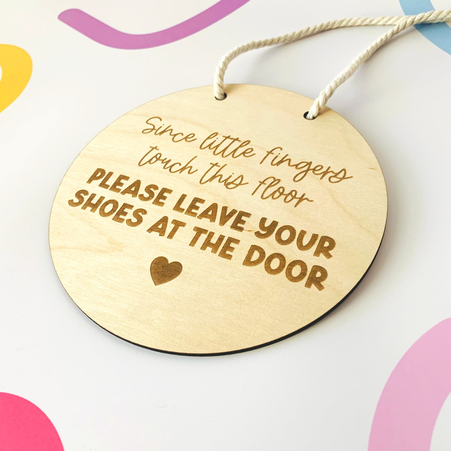 Little Fingers Touch this Floor Shoes Off Sign