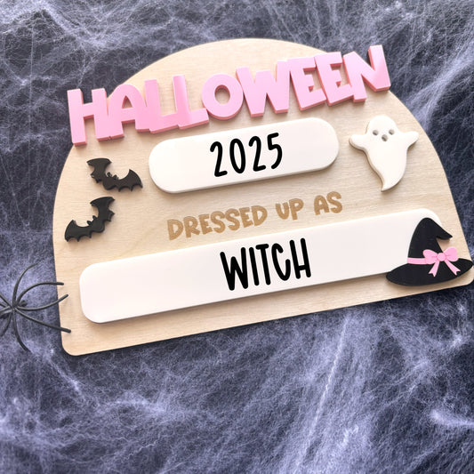 Witch Halloween Costume Sign