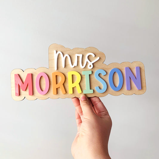 Personalised Teacher Name Plaque