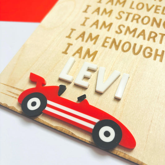 Little Racer Personalised Affirmation Board
