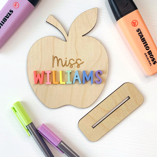 Personalised Teacher Apple Desk Sign