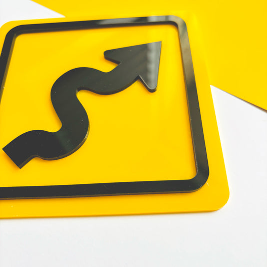 Detour Arrow Acrylic Wall Sign