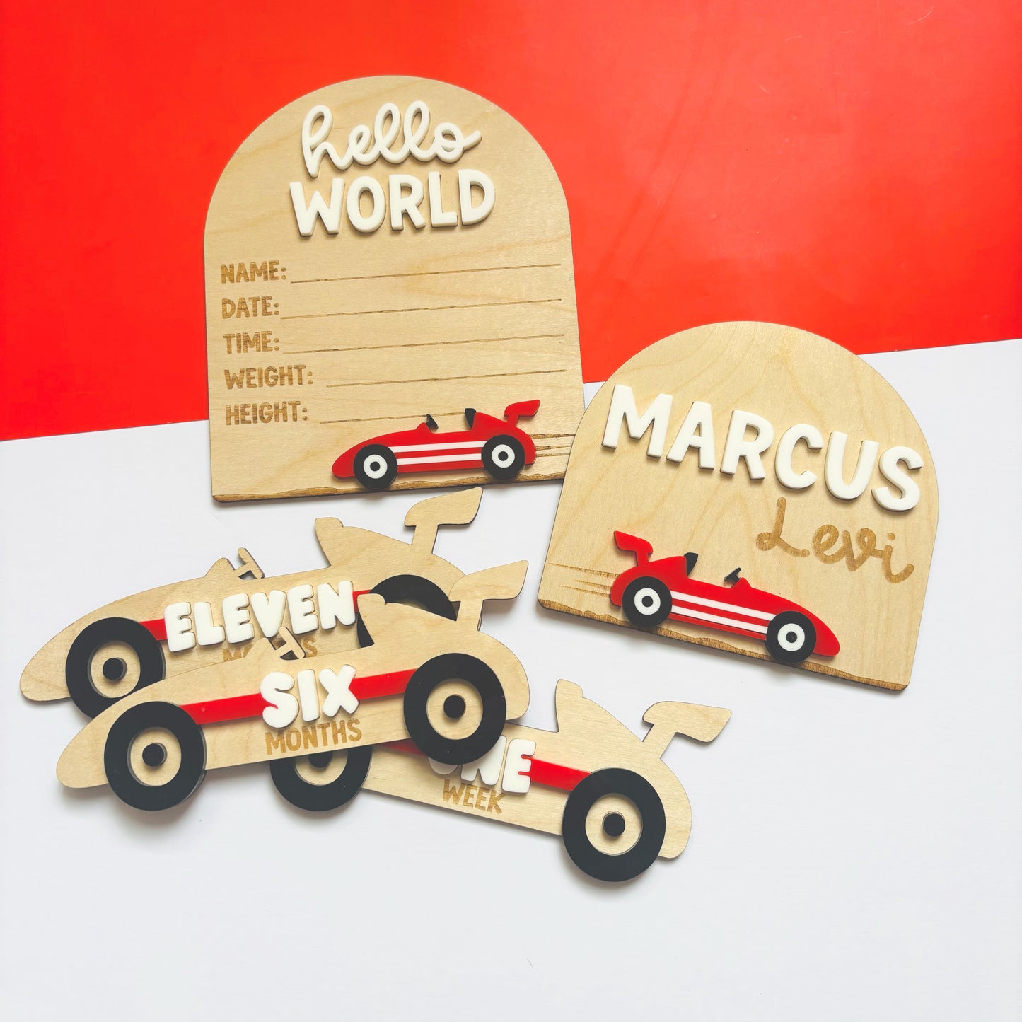 Little Racer Name Announcement Plaque
