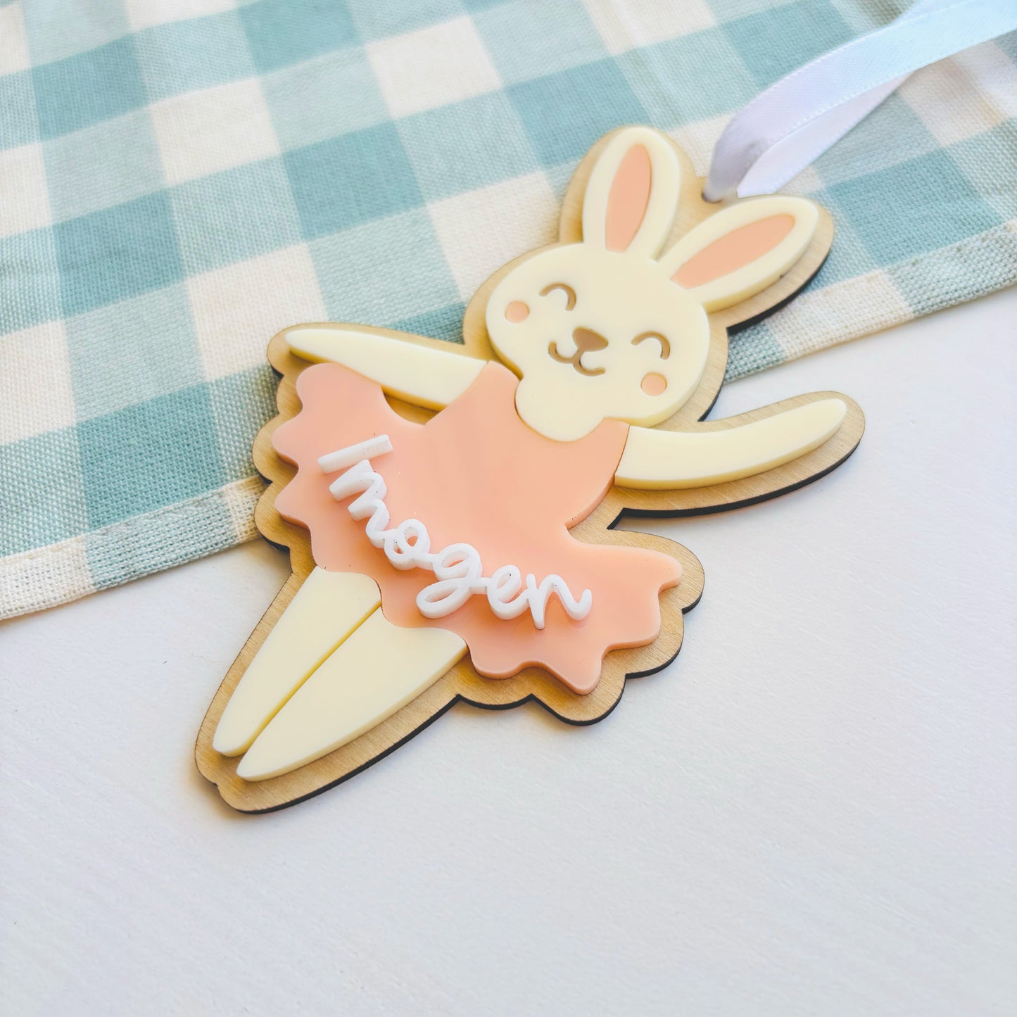 Bunny Ballerina Easter Basket Tag