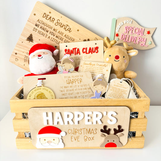 XL Santa/Rudolph Christmas Crate Personalised Plaque