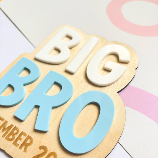 Big Bro / Big Sis Shaped Announcement Plaque