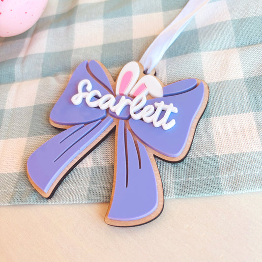 Personalised Bow Easter Basket Tag