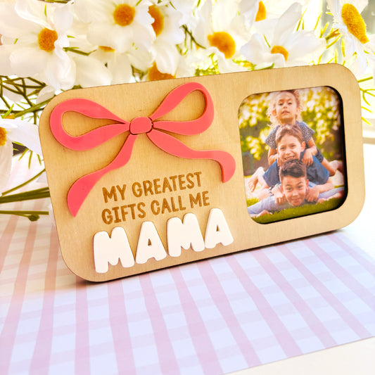 Personalised Free-Standing Bow Photo Frame