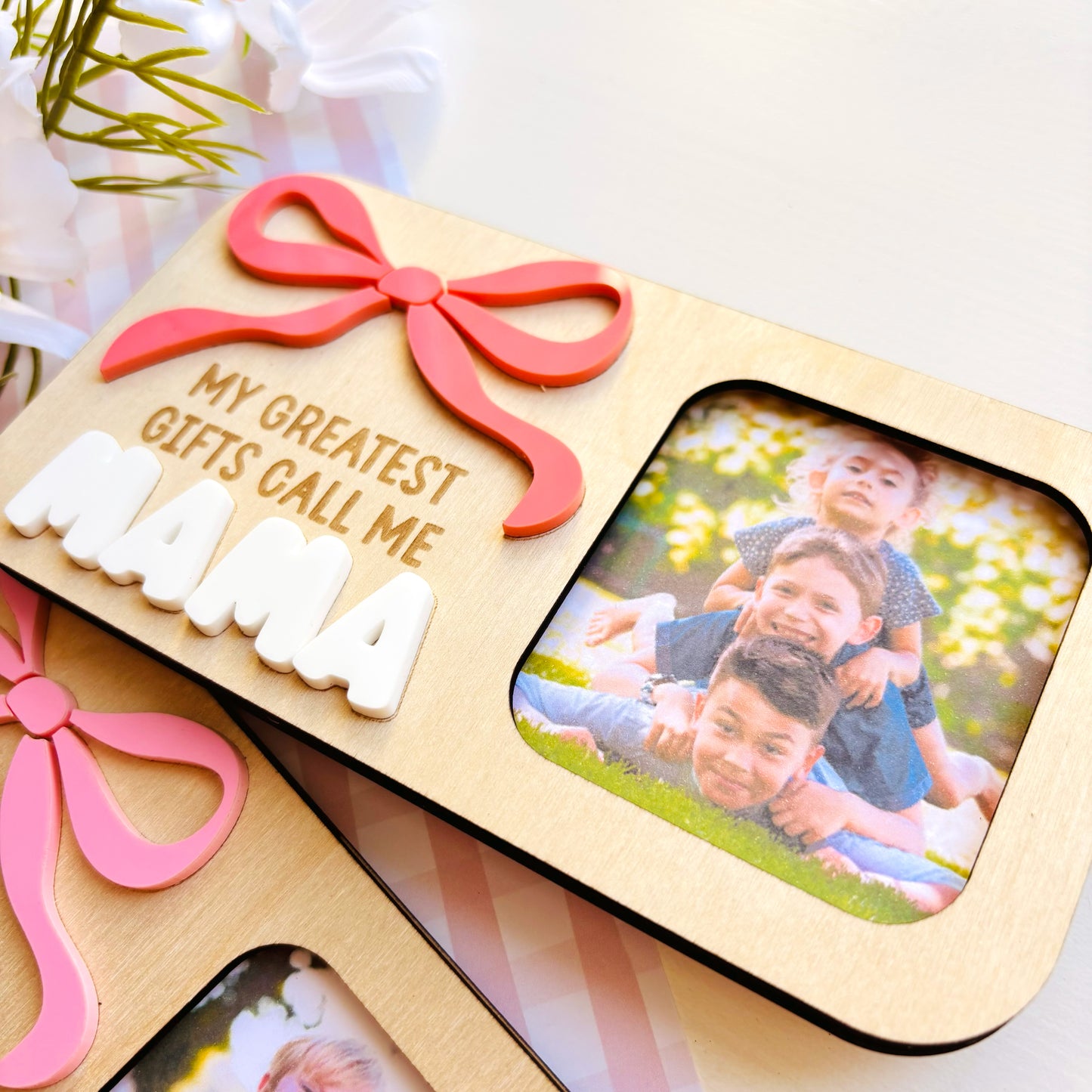 Personalised Free-Standing Bow Photo Frame