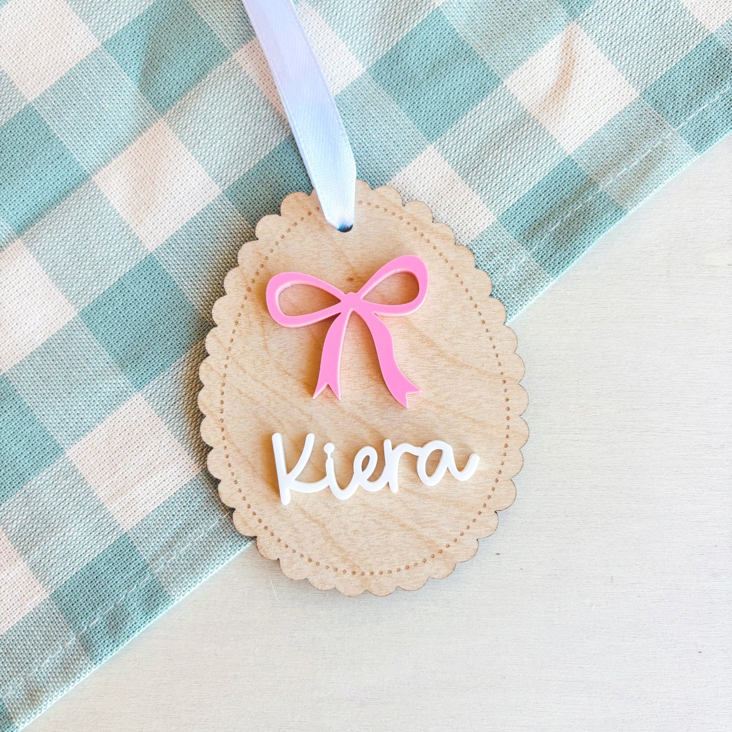 Personalised Scalloped Easter Basket Tag