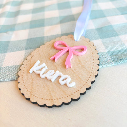 Personalised Scalloped Easter Basket Tag