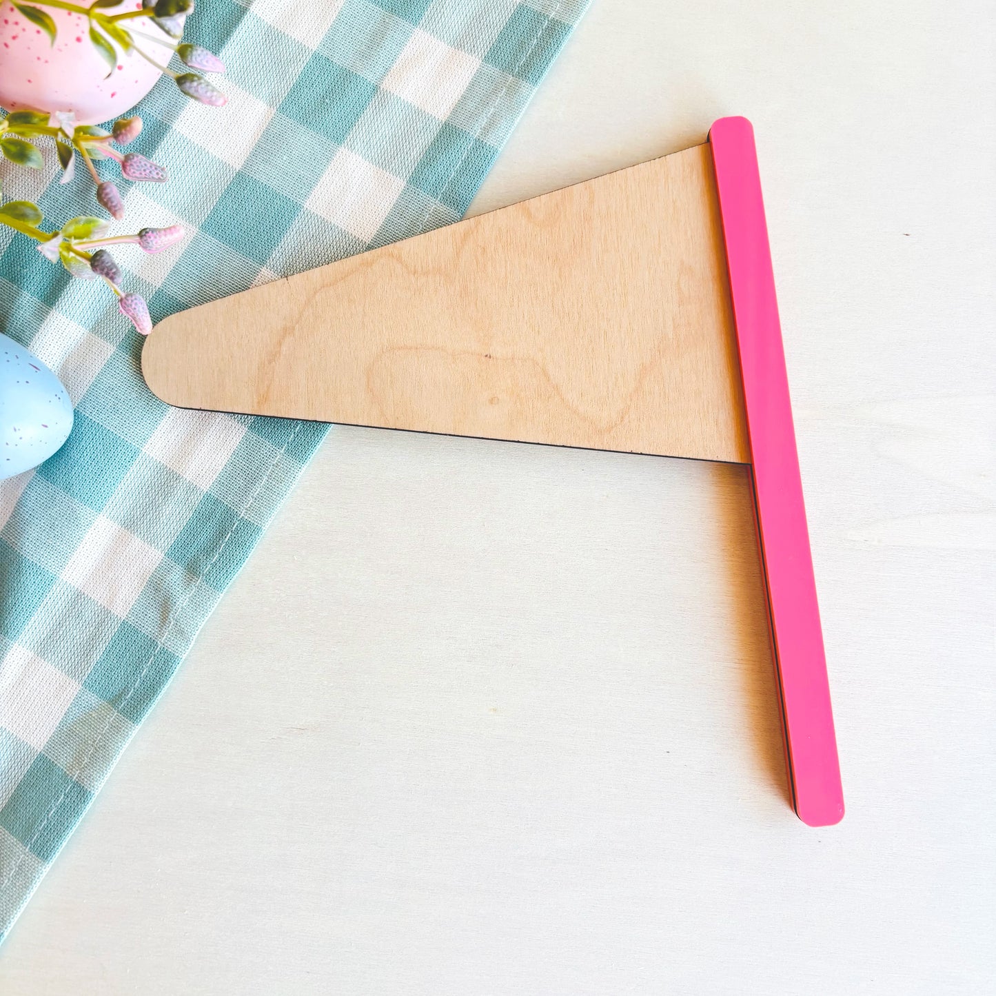 Wood and Acrylic Bunny Kisses Easter Flag