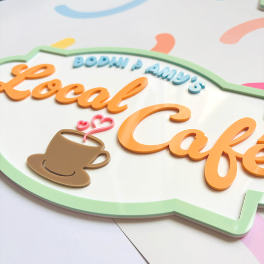 Local Cafe Personalised Play Sign Set