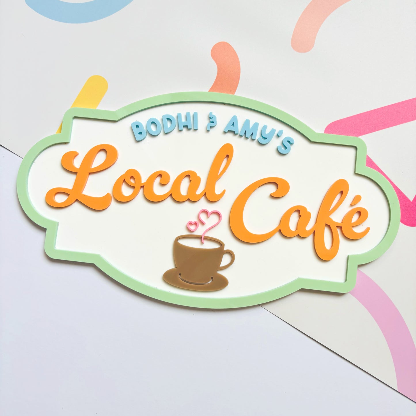 Local Cafe Personalised Play Sign Set