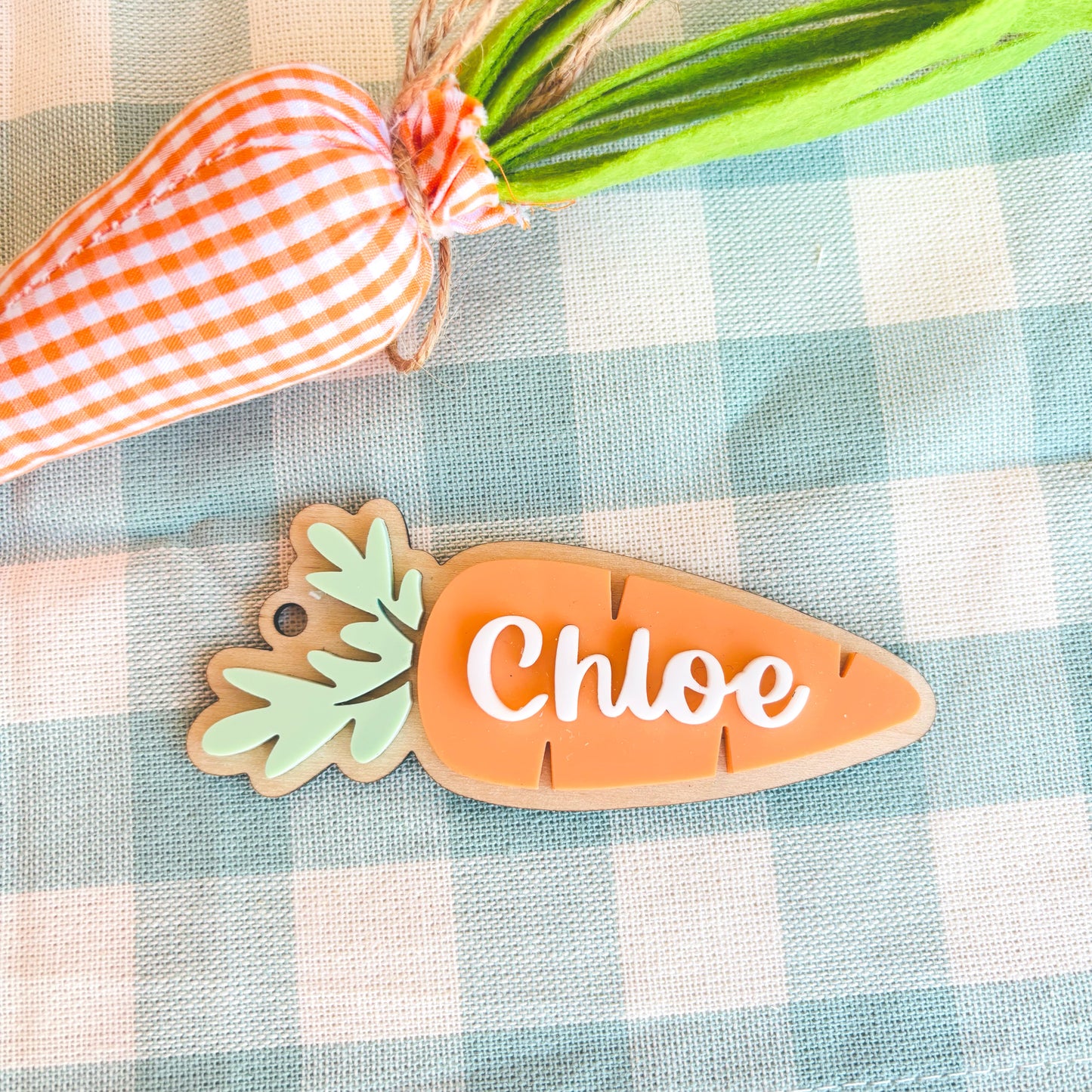 Personalised Carrot Easter Basket Tag