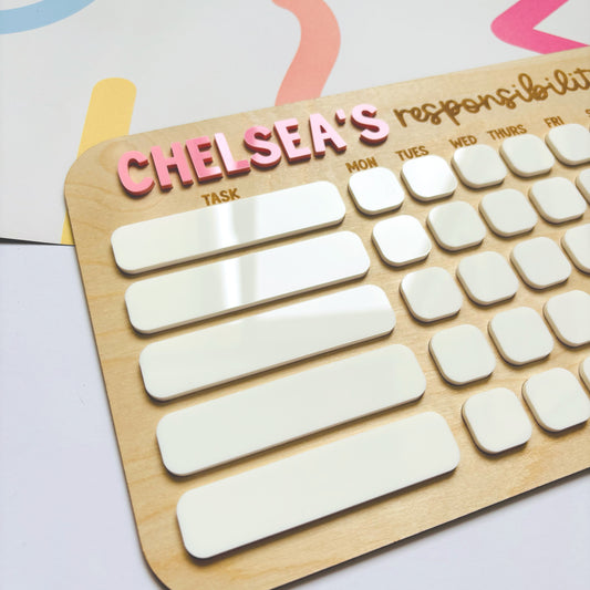 Personalised Magnetic Chore Chart