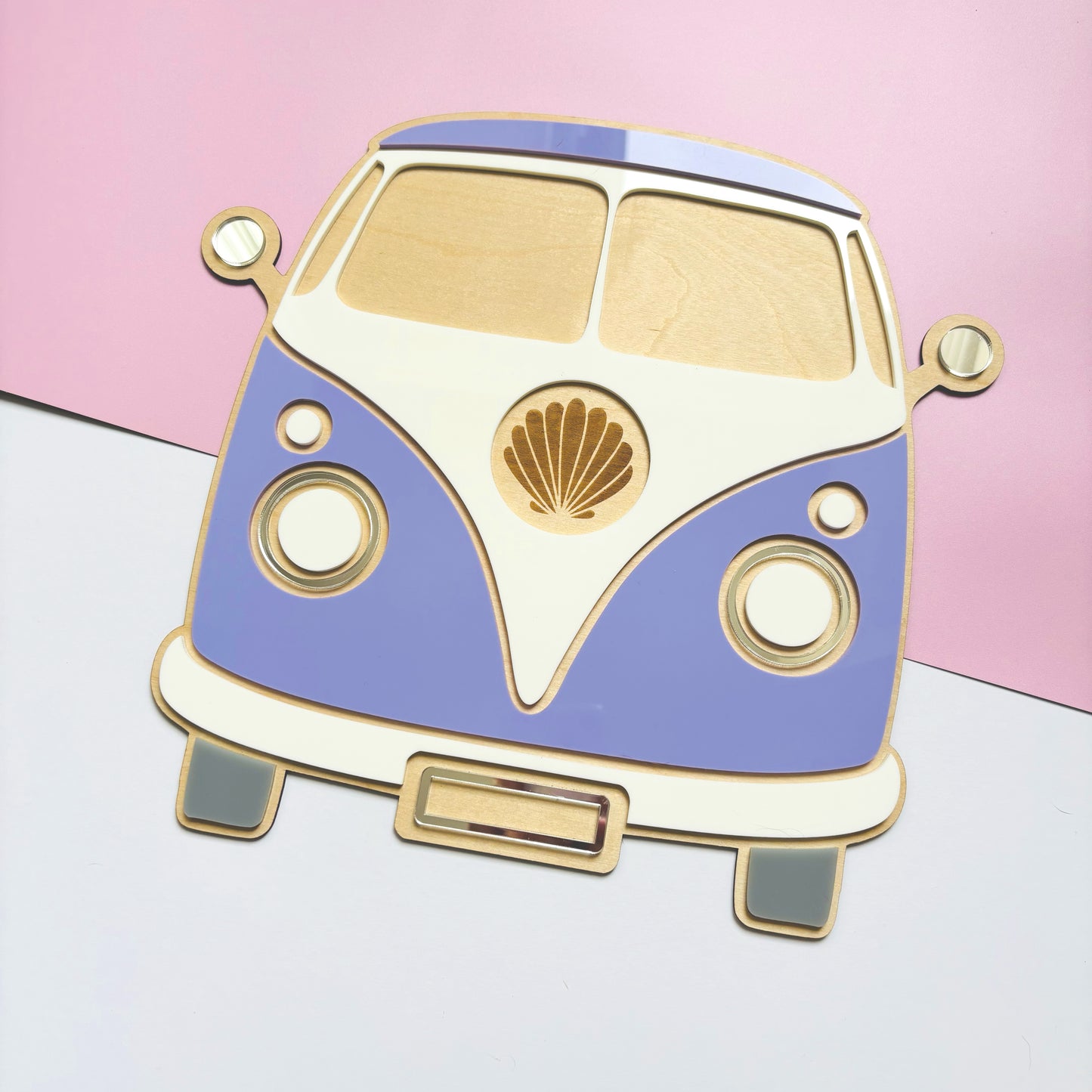 Coastal Combi Van Wall Plaque - Front View