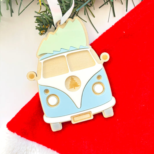 Personalised Tree Combi Van Christmas Ornament